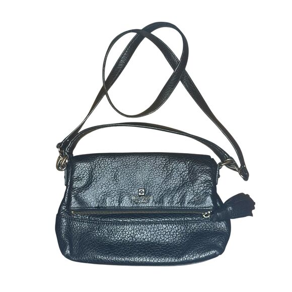 Kate Spade Mini Carmen Southport Avenue Satchel Bag Black Pebble 10x8 - Picture 1 of 6